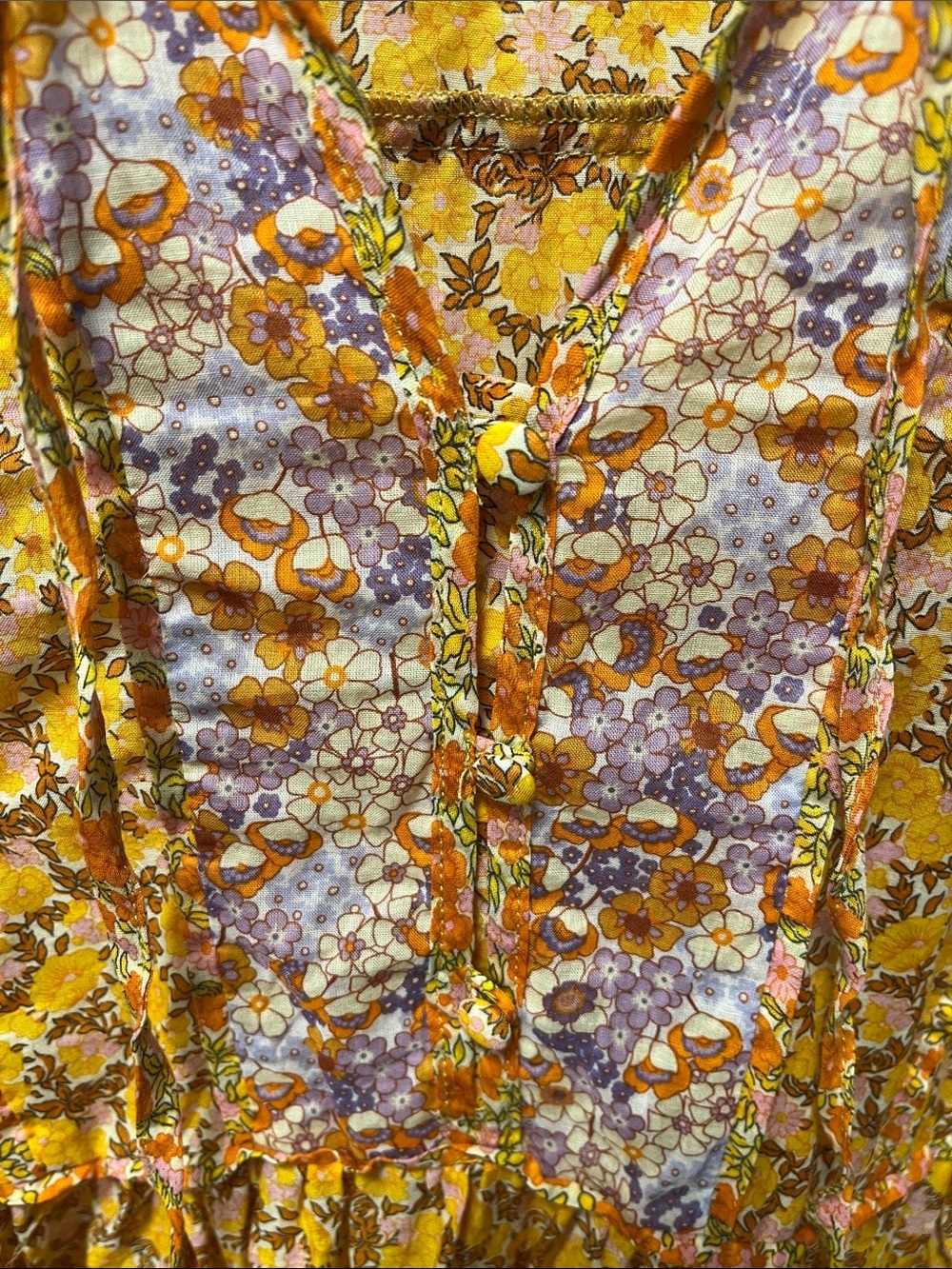 Maje Rissolette Contrast Panel Floral-Print Cotton Dress size 36 - Picture 9 of 9